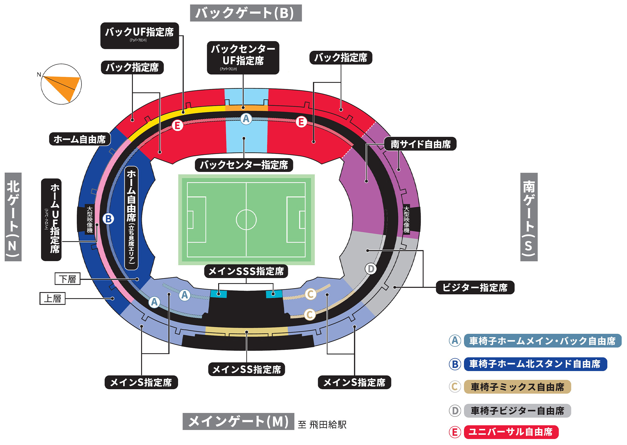 Mapa de Assentos do Ajinomoto Stadium